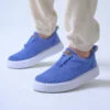 Chekich Men s Shoes Khaki Color Lace Up Closure Knit Fabric Material Stitched Sole Flexible Lightweight
