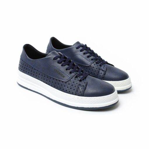 Chekich Men s Shoes Navy Blue Color Faux Leather Laces Summer  Casual Vulcanized Sneakers Breathable
