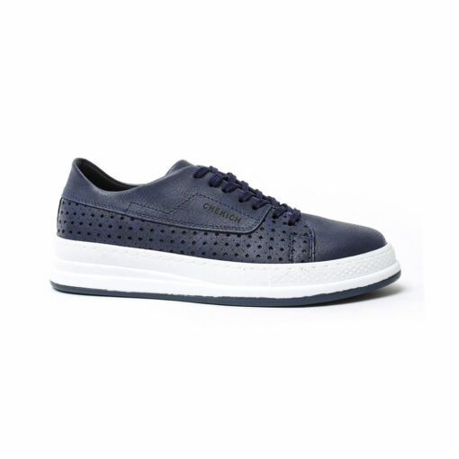 Chekich Men s Shoes Navy Blue Color Faux Leather Laces Summer  Casual Vulcanized Sneakers Breathable