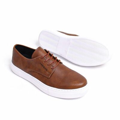 Chekich Men s Shoes Tan Color Artificial Leather Lace Up Summer  Fashion Sneakers Casual Vulcanized