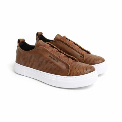 Chekich Men s Shoes Tan Color Elastic Banded Non Leather New Season  Solid Casual Breathable