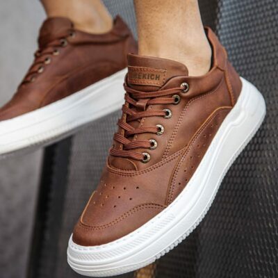 Chekich Men s Shoes Tan Color Laces Summer Season Breathable Comfortable Brown Casual Male Sneakers Lightweight