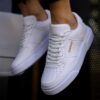 Chekich Men s Shoes White Color Faux Leather Laced Spring and Summer Seasons Sneakers Casual Comfortable