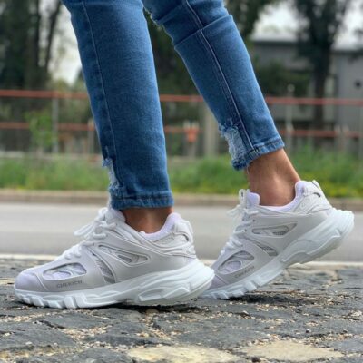 Chekich Men s Shoes White Color Sneakers Artificial Leather Summer Season  Lace Up Training Gym