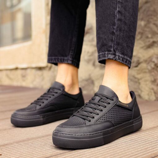Chekich Men s Sneakers Black Color Artificial Leather Lace Up  Model Casual Shoes Office Formal