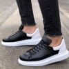 Chekich Men s Women s Shoes White and Black Artificial Leather Casual Unisex Sneakers Comfortable