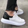 Chekich Men s Women s Shoes White and Black Artificial Leather Casual Unisex Sneakers Comfortable
