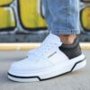 Chekich Men s Women s Shoes White and Black Non Leather Mixed Color Lace Up Spring