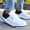 Chekich Men s Women s Shoes White and Black Non Leather Mixed Color Lace Up Spring