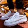 Chekich Men s Women s Sneakers White Artificial Leather Lace Up Summer Casual Comfortable Flexible Fashion