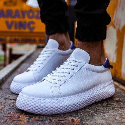 Chekich Men s Women s Sneakers White Non Leather Laced Spring and Autumn Seasons Casual Comfortable