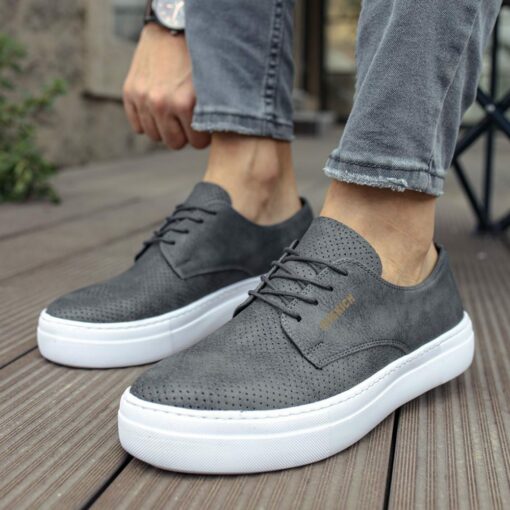 Chekich Men s and Women s Casual Shoes Anthracite Color Non Leather Laces Spring Fall Seasons