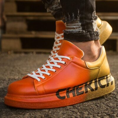 Chekich Men s and Women s Sneakers Black White Mixed Color Written Lace Up Splash Pattern