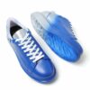 Chekich Men s and Women s Sneakers Blue Silver Mixed Color Written Lace up Splash Pattern