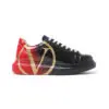 Chekich Men s and Women s Sneakers V Red Black Mixed Color Written Lace up Splash