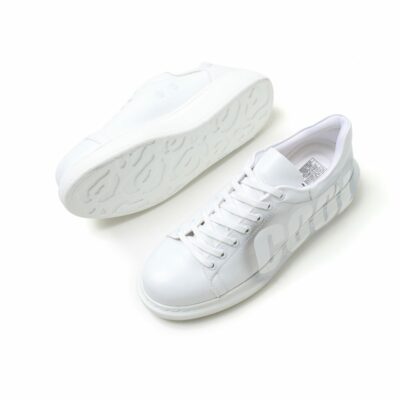 Chekich Men s and Women s Sneakers White Silver Cool Mixed Color Written Lace Up Splash