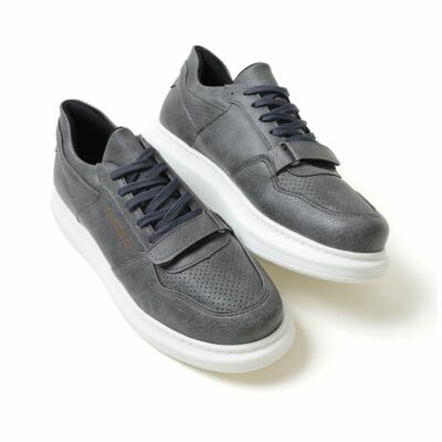 Chekich Shoes Anthracite Color Lace Up Non Leather Spring and Fall  Seasons Sneakers for Men