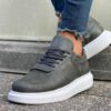 Chekich Shoes Anthracite Color Lace Up Non Leather Spring and Fall  Seasons Sneakers for Men