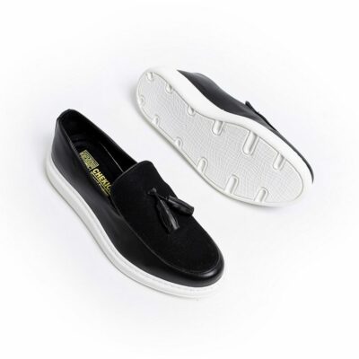 Chekich Shoes Black Men Dress Classic Polished Artificial Leather Slip On for Business White Outsole Luxury