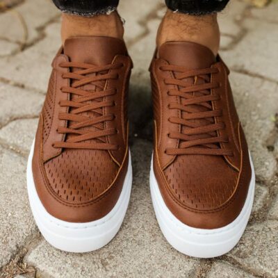 Chekich Shoes for Men Brown Artificial Leather  Fall Season Casual Comfortable Flexible Fashion Sneakers Wedding