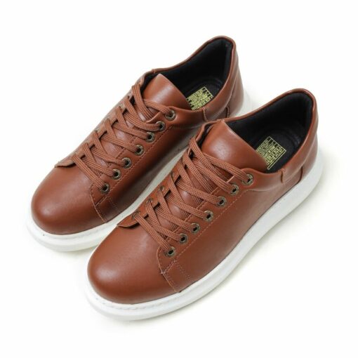 Chekich Sneakers for Men Tan Non Leather Casual Laces  Spring Fall Brown New Trend Shoes