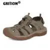 GRITION Men Sandals Outdoor Trekking Hiking Shoes Closed Toe Slippers Comfortable Beach Fisherman Summer Athletic