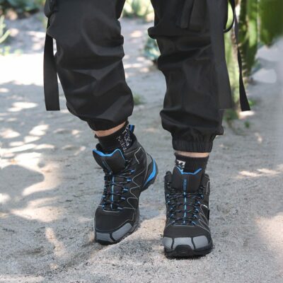 GRITION Men Winter Hiking Boots Waterproof Outdoor Work Shoes Snow Warm Military Rubber Non Slip Trekking