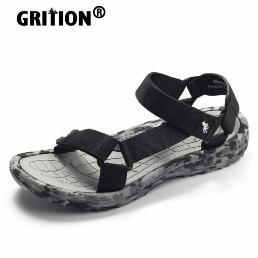 GRITION Unisex Sandals Outdoor Platform Quick dry Beach Simple Solid Color Open Toe Non slip Wearable