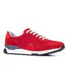 Genuine leather red lace up men s sneakers