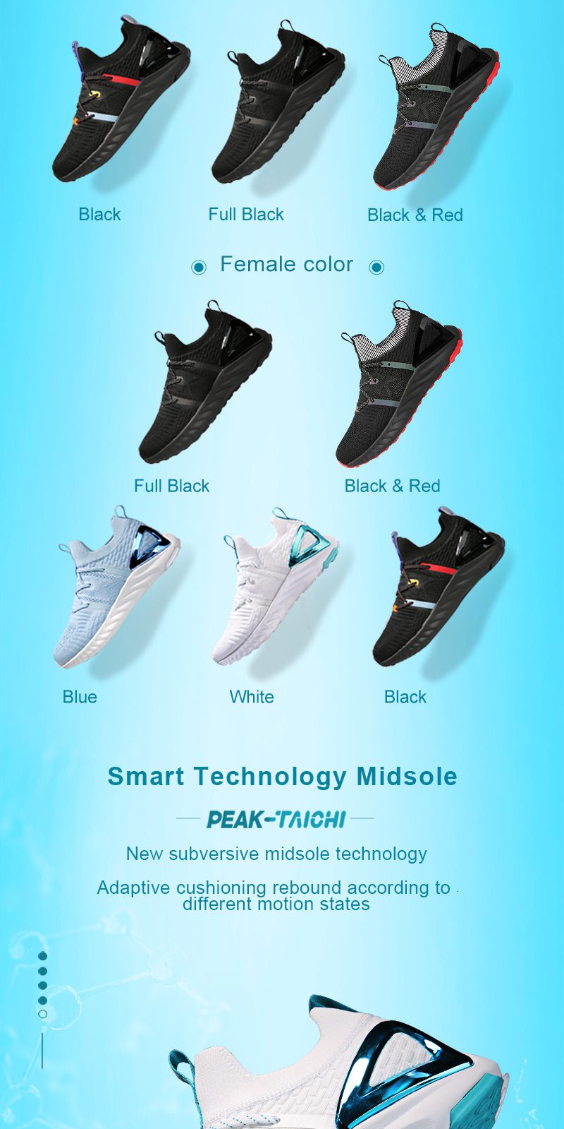 PEAK TAICHI 1.0 PLUS Men's Sneakers Male Sport Running Gym Tenis Shoes Casual Lightweight Breathable Original E92577H