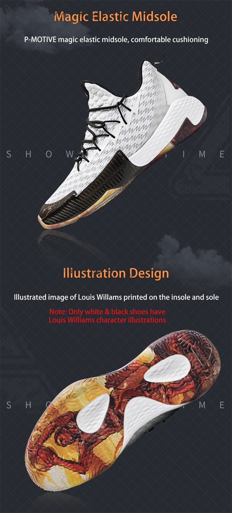 PEAK Men Basketball Shoes Lou Williams Lightning Rebound Sneakers Gym Outdoor Anti-slip Wearable Train Breathable Sports Shoes