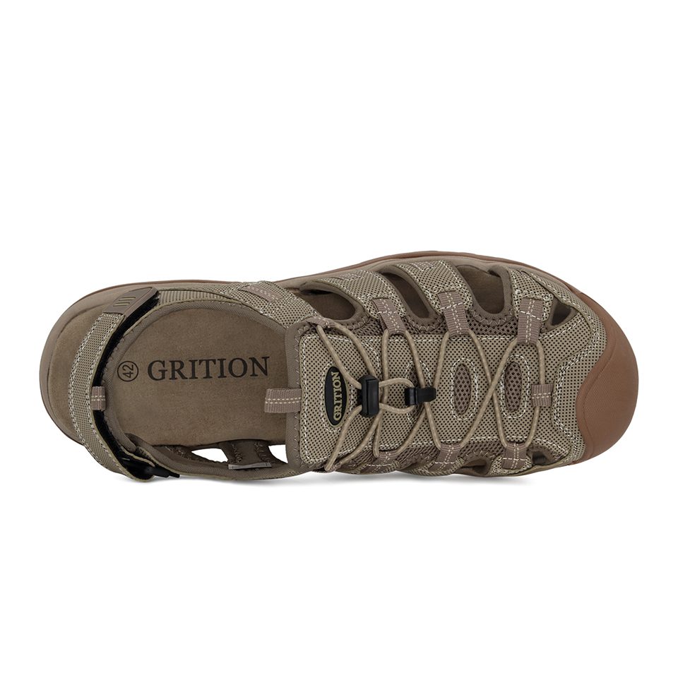 GRITION Men Outdoor Sandals Flat Casual Non Slip Quick Drying Male Beach Shoes Hiking Walking Breathable Fashion Big Size 46 New