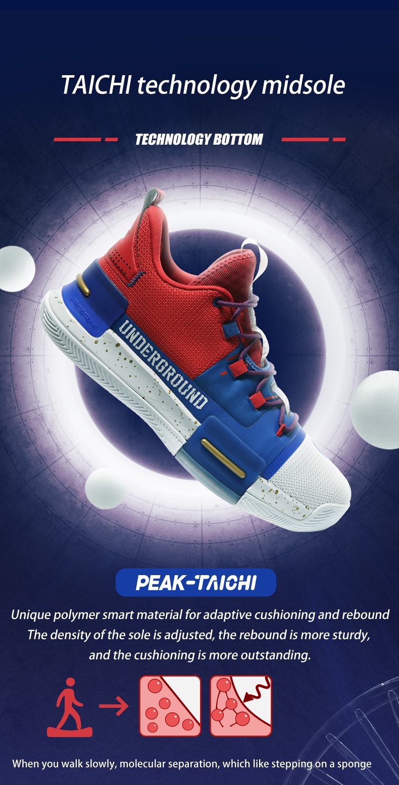 PEAK Lou Williams Street Men Basketball Shoes TAICHI Technology Adaptive Cushioning Sneakers Male Training Sports Shoes