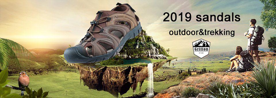GRITION Men Leather Sandals Summer Outdoor Hiking Classic Gladiator Shoes Flat Comfort Male 2020 Shoes Soft Casual Size 46 PU