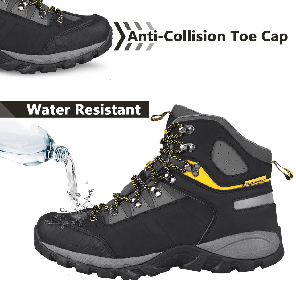 GRITION Men Hiking Boots Waterproof Winter Outdoor Trekking Tactical Casual Sneaker Mountain Rubber Sole Shoes Keep Warm Size 47