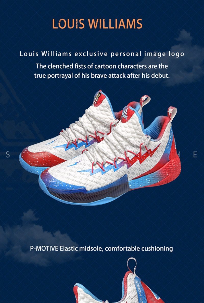 PEAK Men Basketball Shoes Lou Williams Lightning Rebound Sneakers Gym Outdoor Anti-slip Wearable Train Breathable Sports Shoes