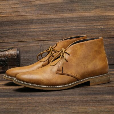 Men Boots Retro Comfortable Desert Leather Boots Brand Ankle boots for men KD