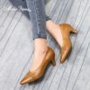 Mona Flying Designer Chic Weave Women Shoes Genuine Leather Fashion Sexy Dress Office Pumps Pointed Toe