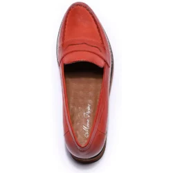 Mona Flying Genuine Leather Round Toe Penny Loafers