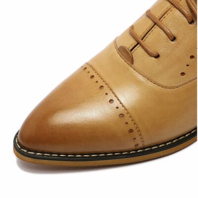 Mona Flying Genuine Leather oxfords Hand-made leather flats Lace-up Pointed Toe Wingtip Derby Saddle Shoes for Women Girl Y089-1