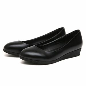 The New Korean Work Shoes Black Dress Shoes All match Occupation Round Hotel Work Shoes