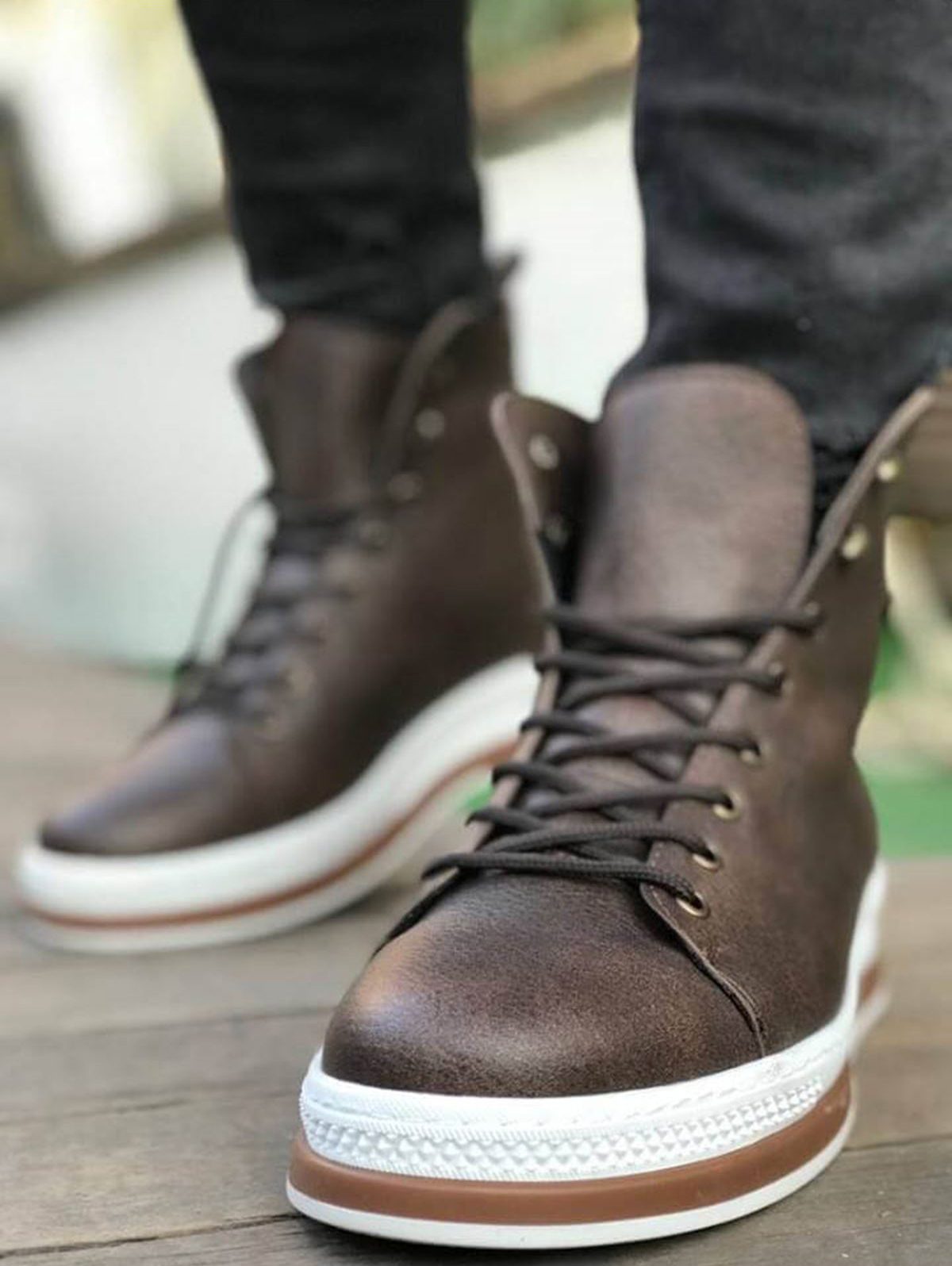 Chekich Brand Tan Color Artificial Leather Men Boots Winter Snow Lace Up Boots Leather Brown Sneakers Super Warm Outdoor Male Lightweight Breathable Odorless Short Safety Footwear Hiking Sport Comfortable Sewing CH055