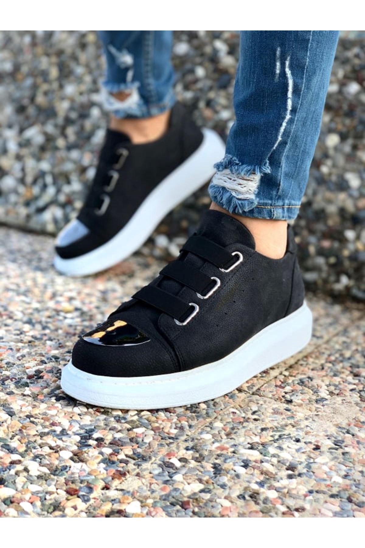Chekich Men's Shoes Black Color Elastic Band Closure Artificial Leather Spring and Fall Seasons Slip On Unisex Fashion Sneakers Walking Luxury Lightweight Comfortable Original Flexible Footwear Solid Hot Sale CH251 V6