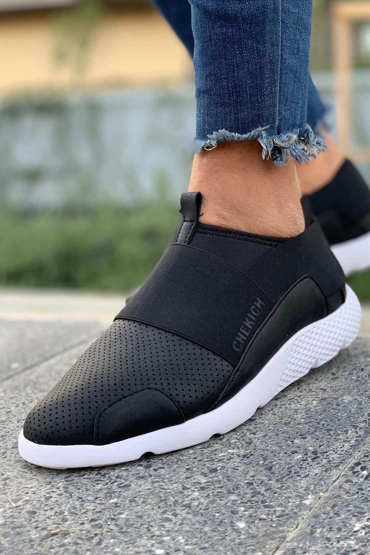 Chekich Men's Shoes Black Color Slip On Summer Season Breathable Casual Sport Air Lightweight Gym Odorless Sneakers Comfortable Fashion Training Workout Walking Camping Beach Water Daily Footwear CH035