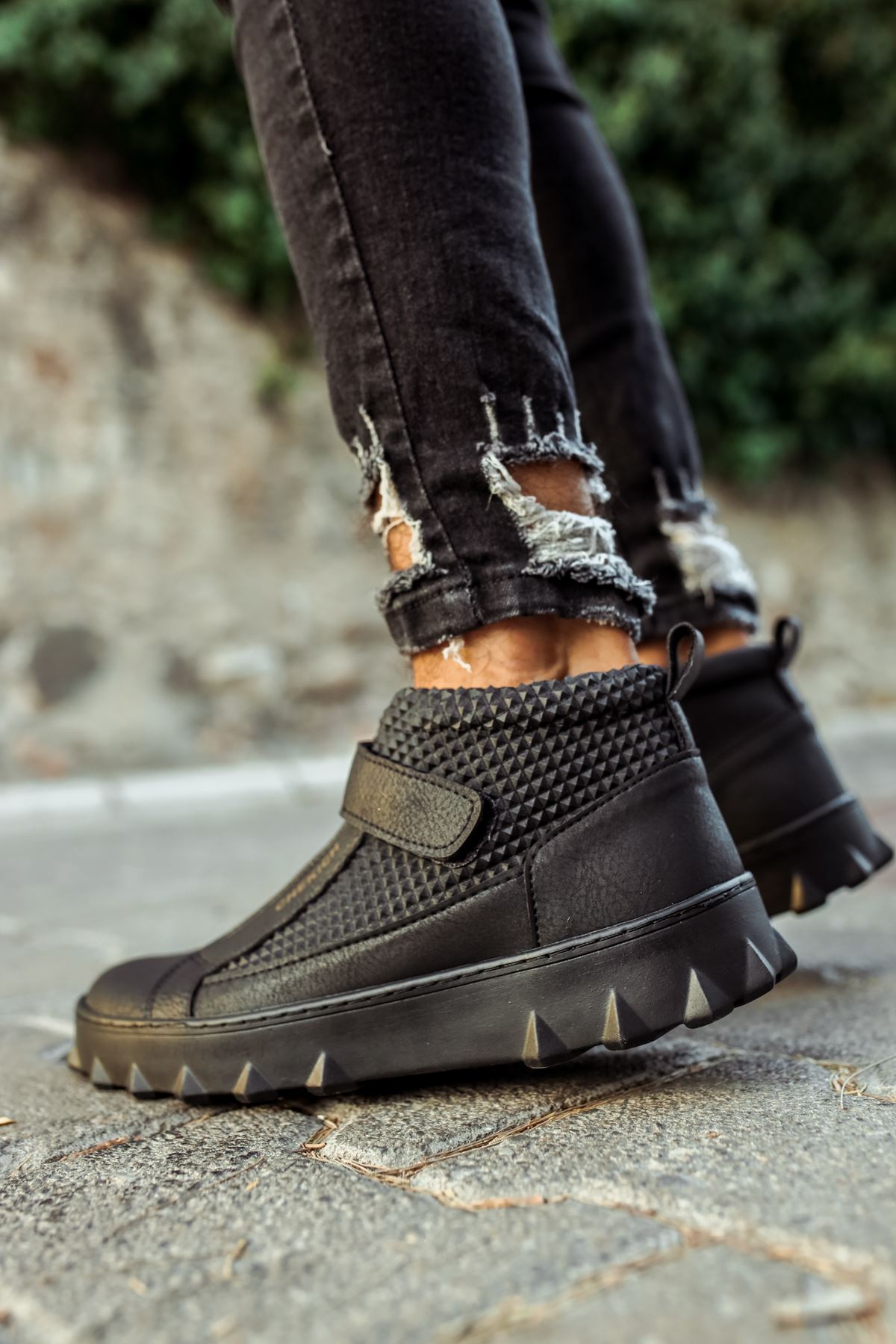Chekich Boots for Men Black Color Faux Leather Breathable shoe