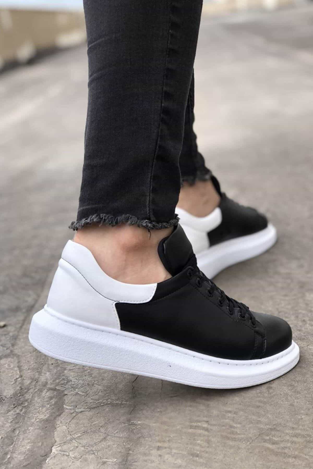 Chekich Men's & Women's Shoes Black and White Non Leather Lace Up Mixed Colors Casual Unisex Sneakers Comfortable Spring Fall Orthopedic Odorless Sport Lightweight Breathable Ladies Gentlemen Sewing Sole Suits CH256 V1