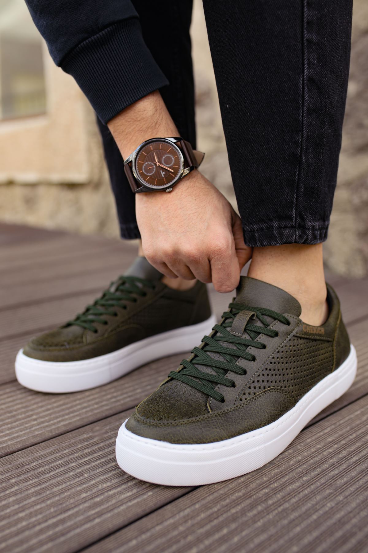 Chekich Men's Anthracite Sneakers Non-Leather Spring and Fall Season Casual Shoes Wedding Vulcanized Sewing Outsole Lightweight Odorless Walking Sport Breathable Flats New Arrival Suits CH015 V1