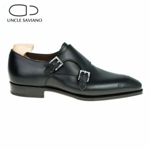 Uncle Saviano Double Monk Black Business Men Shoes Fashion Designer Dress Wedding Genuine Leather Best Handmade