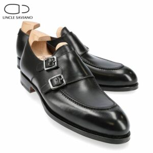 Uncle Saviano Double Monk Style Wedding Black Dress Bridegroom Best Men Shoes Designer Handmade Genuine Leather