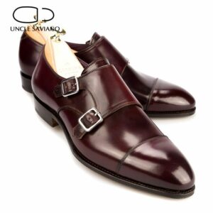 Uncle Saviano Solid Double Monk Men Shoes Fashion Designer Wedding Dress Genuine Leather Best Handmade Business